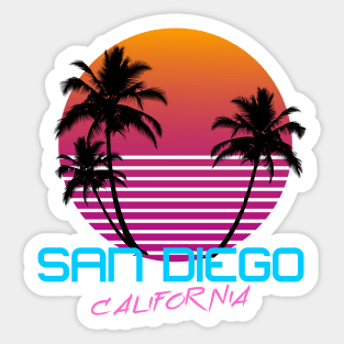 San Diego Retro 80s Sticker